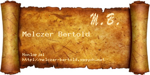Melczer Bertold névjegykártya